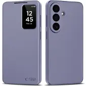 Tech-Protect Samsung Galaxy A57 Smart Clear View Flip-etui med kortspor - Lilla