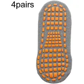 24hShop Anti-Slip Sokker Str 35-40 4-pakning - Grå