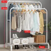 24hShop Klesstativ med 2 stenger