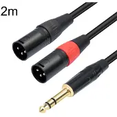 24hShop Lydkabel 6,35 mm til 2xXLR 2 m