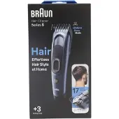 Braun Evinizde saçinizi zahmetsizce kesin ve sekillendirin: Ultra keskin biçaklar uzunlugu ve kalinligi nasil olursa olsun evde saç düzeltmeyi hizli ve kolay hale getirir. 17 uzunluk: 2 tarak arasind