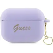 GUESS GUAP2LSCHSU AirPods Pro 2-deksel lilla/lilla Silikon Charm Heart Collection