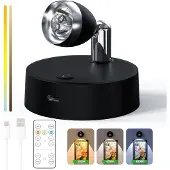 24hShop Oppladbar LED-spotlight med fjernkontroll - Svart