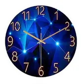 24hShop Veggklokke med vakker urskive - Digital Blue
