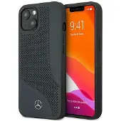 Mercedes Perforert lærveske for iPhone 13 mini - marineblå