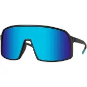 24hShop Sporty solbriller med blått speilglass og svart-innfatning