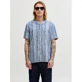 Jack & Jones Blusummer Linen Blen Dobby Kortarmet Skjorte
