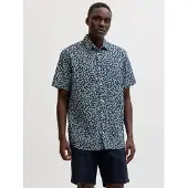 Jack & Jones Blasummer Linen Print Kortarmet Skjorte