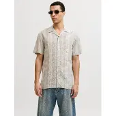 Jack & Jones Blusummer Linen Blen Dobby Kortarmet Skjorte