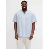 Plus Breeze Linen Plus Size Kortarmet Skjorte