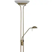 LINDBY LED-gulvlampe Yveta, messing, leselampe, dimbar