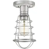 QUOIZEL Mixon taklampe med metallbur, børstet nikkel