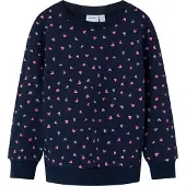 Name it Collegegenser - Noos - NmfDavina - Dark Sapphire/Heart - - 3 år (98) - Collegegenser