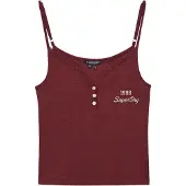 Superdry Athletics Essentials Button Ermeløs V-hals T-skjorte