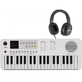 Gear4Music VISIONKEY-1 37-tangenters Bærbart Mini-keyboard med Hodetelefoner Hvit