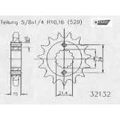 Esjot 32132 520 Fremre Tannhjul
