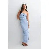 Gina Tricot  - Knitted dress - Strikkekjoler - Blå - L - Dame