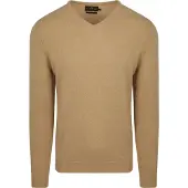 Steppin' Out Genser V-has Merinou Beige Størrese