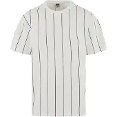 Urban Classics Printed Pinstripe T-skjorte hvit