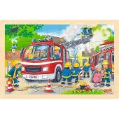 Goki Wooden Jigsaw Puzzle Fire Brigade 24 pcs. 2D Puslespill