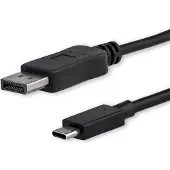 StarTech.com StarTech 3ft/1m USB C to DisplayPort 1.2 Cable 4K 60Hz, USB-C to DisplayPort Adapter Cable HBR2, USB Type-C DP Alt Mode to DP Monitor Video Cable, Compatible with Thunderbolt 3, Black - USB-C Male to