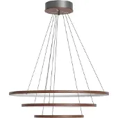 By Rydens LED-pendellampe Trione, valnøtt, Ø 80 cm, tre
