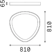 Ideal Lux LED-taklampe Gemini, hvit, 81 cm, 4000 K, av/på