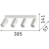 Ideal Lux downlight Dynamite Round messing 38 cm med 4 lyskilder