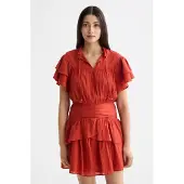 Scotch & Soda Ruffled Gathered Kort Ermet Kort Kjole