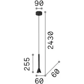 Ideal Lux LED-pendellampe Diesis, nikkelfarget, Ø 6 cm, metall