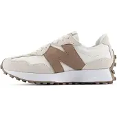 New Balance for woman. W327V1_LI 327 beige leather sneakers (36), Flat, Suede, Laces, Casual