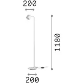 Ideal Lux gulvlampe Dodo, svart, høyde 118 cm, metall, med dimmer