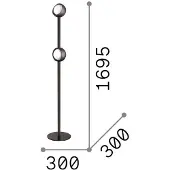 Ideal Lux LED-gulvlampe Bloom, høyde 170 cm, messing, 2 lyskilder
