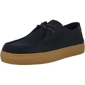 Pepe Jeans for man. PMS000056 Camden North navy blue leather sneakers (40), Flat, Split Leather, Laces, Casual