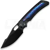 Kunwu Knives Jericho - DLC - Titanium foldekniv, Raindrop Texture + Timascus Inlay