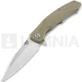 Bestech Warwolf - Stonewash + Satin - G10 foldekniv, beige