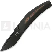 Reate Large Krypton foldekniv, Black Ti/Lava Flow CF, Black PVD