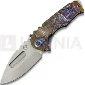Medford Genesis T S45VN Tumbled DP foldekniv, Flamed & Blue "Stained Glass"