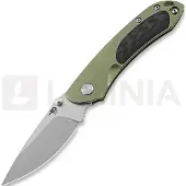Bestech Junzi - Blastwash + Satin - Titanium foldekniv, grønn