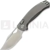 Kunwu Knives Django - Satin - Titanium foldekniv, Orange Peel Texture