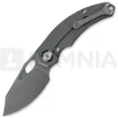 Kunwu Knives Lefty ComPadre - Stonewashed - Titanium foldekniv, Diamond Texture