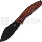 Bestech Lockness - Blackwash - G10 foldekniv, svart, oransje