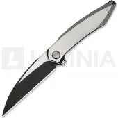 We Knife Fluxor, Satin/Black Titanium, Black Stonewash/Satin