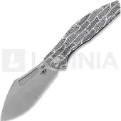 Bestech Lockness - Stonewash - G10 foldekniv, svart, hvit
