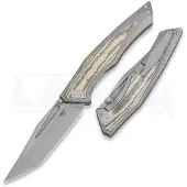 Bestech Togatta - Blastwash - Titanium foldekniv, Canvas Micarta, grønn