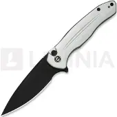 CIVIVI Button Lock Kitefin, Silver Aluminum, Black Stonewash