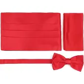 Suitable Cummerbund Sløyfe Pochet Sett Rød