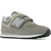 New Balance unisex for kids. PV574V1 Leather Sneakers 574 Core Hook & Loop green (31), Flat, Velcro, Casual, children's fashion