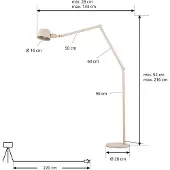 LUCANDE gulvlampe Silka, 216 cm, beige, justerbar, E27