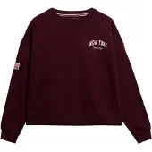 Superdry for woman. W2012443A Athletic Relaxed burgundy sweatshirt (XL), Casual, Cotton